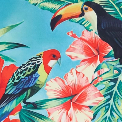 Saro Lifestyle Vibrant Toucan Outdoor Pillow With Poly Fill, 18"x18", Multicolored 4 Saro Lifestyle Vibrant Toucan Outdoor Pillow With Poly Fill, 18"x18", Multicolored - Image 2