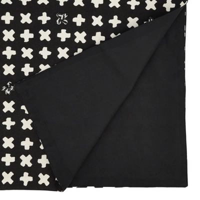 Saro Lifestyle Table Runner With Embroidered Crosses Design, 16"x72", Black 3 Saro Lifestyle Table Runner With Embroidered Crosses Design, 16"x72", Black