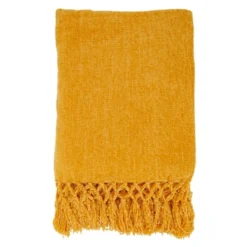 Saro Lifestyle Chenille Throw Blanket With Knotted Design -Saro Lifestyle GUEST 35999f56 cf10 44f3 9225 66c41db47030