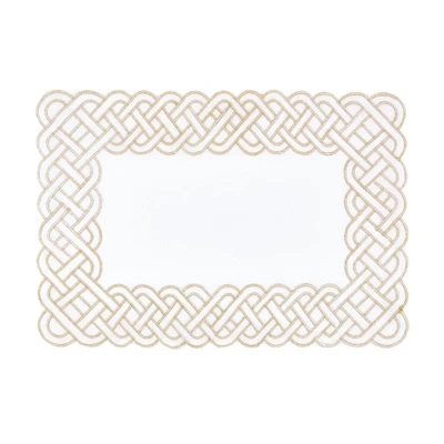 Saro Lifestyle Table Placemats With Braid Embroidered Design (Set Of 4) 3 Saro Lifestyle Table Placemats With Braid Embroidered Design (Set Of 4)