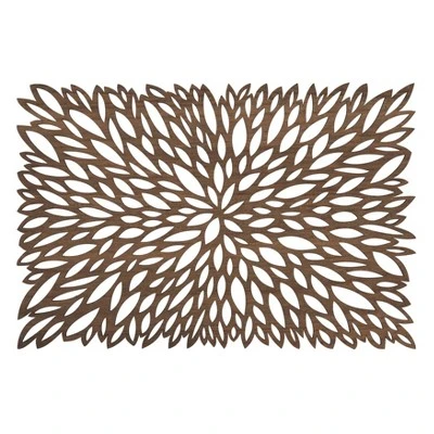 4pk Wood Laser Cut Placemats - Saro Lifestyle: Geometric Abstract Design For Dining & Kitchen Tables, Oblong, Brown 3 4pk Wood Laser Cut Placemats - Saro Lifestyle: Geometric Abstract Design For Dining & Kitchen Tables, Oblong, Brown