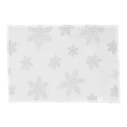 Saro Lifestyle Burnout Snowflake Design Sheer Placemat, 14"x20" Oblong, White (Set Of 4)
