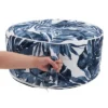 Saro Lifestyle Blue Tropic Outdoor Ottoman, 21"x9" Round, Navy Blue -Saro Lifestyle GUEST 377128cd d3df 41fb be6b 6bf7dbb8b9a8