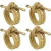 Saro Lifestyle Metal Napkin Rings With Knotted Rope Design (Set Of 4)