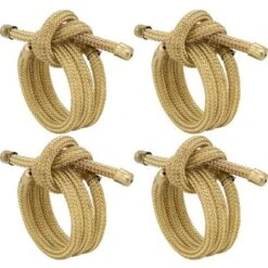 Saro Lifestyle Metal Napkin Rings With Knotted Rope Design (Set Of 4)
