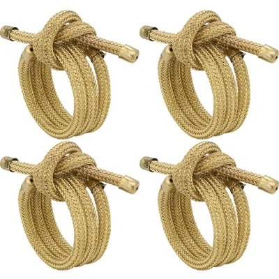 Saro Lifestyle Metal Napkin Rings With Knotted Rope Design (Set Of 4) 3 Saro Lifestyle Metal Napkin Rings With Knotted Rope Design (Set Of 4)
