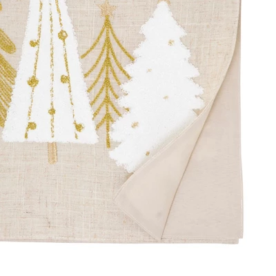 Saro Lifestyle Christmas Trees Table Runner, 16"x70", Natural 3 Saro Lifestyle Christmas Trees Table Runner, 16"x70", Natural