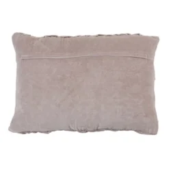 Saro Lifestyle Smocked Velvet Decorative Pillow Cover, Gray, 16"x24"