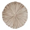 14" Round Velvet Pintucked Poly Filled Throw Pillow Natural - Saro Lifestyle 1 14" Round Velvet Pintucked Poly Filled Throw Pillow Natural - Saro Lifestyle -Saro Lifestyle GUEST 3ab0108d 8aa0 4725 a623 484cc532a725