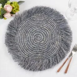 Saro Lifestyle Round Raffia Placemats (Set Of 4) -Saro Lifestyle GUEST 3bc5b2fc 3e46 4e77 959d 0aa0c8bfabe5