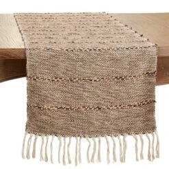 Saro Lifestyle Long Table Runner With Striped Design, Beige, 16" X 72" 7 Saro Lifestyle Long Table Runner With Striped Design, Beige, 16" X 72" -Saro Lifestyle GUEST 3c00728b 6c51 4745 acf2 87af5bd714c7