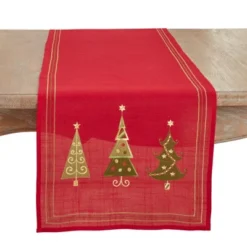 Saro Lifestyle Embroidered Christmas Tree Design Table Runner -Saro Lifestyle GUEST 3c7237b0 2858 4d40 a344 01fb396adbff