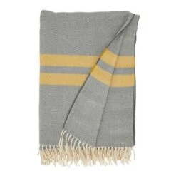 Saro Lifestyle Trendy Stripe And Herringbone Fringed Throw