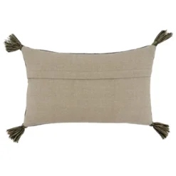 Saro Lifestyle Hamsa Hand Embroidered Decorative Pillow Cover, Black, 12"x20"