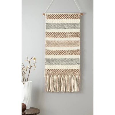 Saro Lifestyle Textured Woven Wall Hanging, 20"x44", Natural 4 Saro Lifestyle Textured Woven Wall Hanging, 20"x44", Natural - Image 2