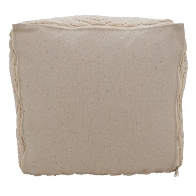 Saro Lifestyle Handloom Pouf, 20"x20"x14" Square, Natural 3 Saro Lifestyle Handloom Pouf, 20"x20"x14" Square, Natural