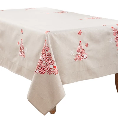 Saro Lifestyle Holiday Tablecloth With Peppermint Christmas Tree Design 5 Saro Lifestyle Holiday Tablecloth With Peppermint Christmas Tree Design - Image 3
