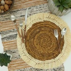 Saro Lifestyle Table Mats With Raffia Abaca Design (Set Of 4), Brown 8 Saro Lifestyle Table Mats With Raffia Abaca Design (Set Of 4), Brown -Saro Lifestyle GUEST 41e4b5fb 5fc0 4738 a0d3 f1450e0b798c