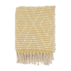 50"x60" Diamond Woven Throw Blanket With Tassel - Saro Lifestyle -Saro Lifestyle GUEST 42633f62 ccba 4669 9e02 a1a105e2bd14