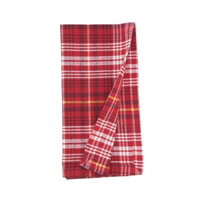 Saro Lifestyle Rustic Recycled Plaid Placemat And Napkin (Set Of 8), Red 7 Saro Lifestyle Rustic Recycled Plaid Placemat And Napkin (Set Of 8), Red - Image 5