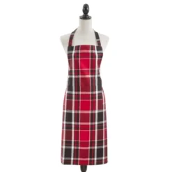 Saro Lifestyle Plaid Apron, 24"x36", Red -Saro Lifestyle GUEST 433de94d 067d 4c7a 946d f1bc3ae71a9e