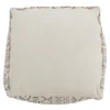 Saro Lifestyle Saro Lifestyle Light Mudcloth Floor Pouf, White, 20"x20"x14" -Saro Lifestyle GUEST 4546156b f5e9 45ce ae70 9fe521bb24a7