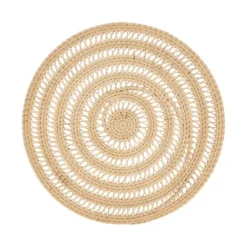 Saro Lifestyle Natural Weave Rattan Placemat (Set Of 4), 15"x15", Beige -Saro Lifestyle GUEST 4564fcd2 3ee6 42d1 89c3 249e202dfaa8