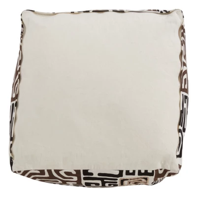 Saro Lifestyle Kuba Cloth Pouf, 20"x20"x14" Square, Black 3 Saro Lifestyle Kuba Cloth Pouf, 20"x20"x14" Square, Black