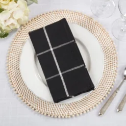 Saro Lifestyle Simple Plaid Table Napkins (Set Of 4) -Saro Lifestyle GUEST 45f052d6 5613 4ad6 bab4 0f68731428f0