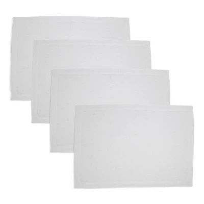 Saro Lifestyle Pure Linen Placemat (Set Of 4), 14"x20", White 4 Saro Lifestyle Pure Linen Placemat (Set Of 4), 14"x20", White - Image 2