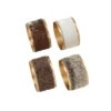 Saro Lifestyle Cow Hide Napkin Ring, Brown (Set Of 4)
