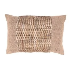Saro Lifestyle Earthy Jute Banded Outdoor Down Filled Throw Pillow, 16"x24", Beige -Saro Lifestyle GUEST 4c838723 5039 4c1d b7d8 a9fac7be83f5 1