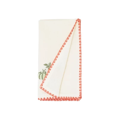 Saro Lifestyle Fall Pumpkins Napkin (Set Of 4), 18", Orange 4 Saro Lifestyle Fall Pumpkins Napkin (Set Of 4), 18", Orange - Image 2