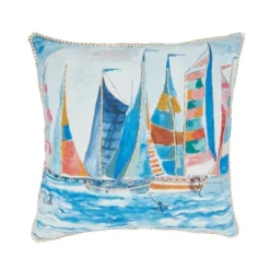 Saro Lifestyle Charming Outdoor Sail Boats Poly Filled Pillow, 20"x20", Multicolored 9 Saro Lifestyle Charming Outdoor Sail Boats Poly Filled Pillow, 20"x20", Multicolored -Saro Lifestyle GUEST 50fc2cc4 ffca 4f4a 8a19 4d026db9d11f