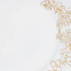 Saro Lifestyle Christmas Holly Berries Charger Plate (Set Of 4), 13"x13", White -Saro Lifestyle GUEST 51115838 b781 407c 97bf 5ae0ef102efc