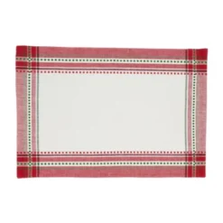 Saro Lifestyle Joyful Holiday Stripe Placemat And Napkin 8 Pcs Set (4 Placemats, 4 Napkins) -Saro Lifestyle GUEST 51ce7274 84cd 4a0b 9e39 4077ff11bde2