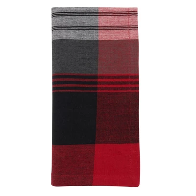 Saro Lifestyle Cotton Plaid Napkin, 20" Square, Red (Set Of 4) 5 Saro Lifestyle Cotton Plaid Napkin, 20" Square, Red (Set Of 4) - Image 3