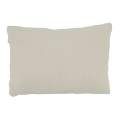 Saro Lifestyle Fringe Lace And Pom Pom Applique Decorative Pillow Cover, Ivory, 12"x18"