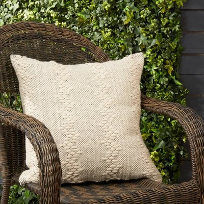 Saro Lifestyle Outdoor Dreamscape Down Filled Throw Pillow, Beige, 20"x20" 4 Saro Lifestyle Outdoor Dreamscape Down Filled Throw Pillow, Beige, 20"x20" - Image 2
