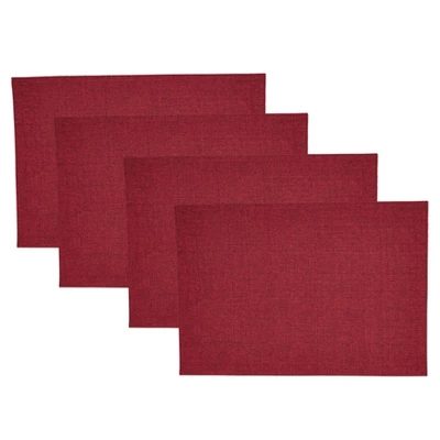 Saro Lifestyle Refined Stitched Plaid Placemat (Set Of 4), 13"x19", Red 4 Saro Lifestyle Refined Stitched Plaid Placemat (Set Of 4), 13"x19", Red - Image 2
