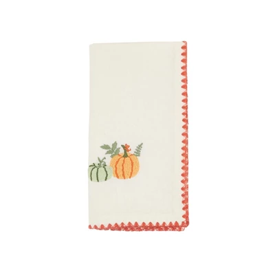 Saro Lifestyle Fall Pumpkins Napkin (Set Of 4), 18", Orange 6 Saro Lifestyle Fall Pumpkins Napkin (Set Of 4), 18", Orange - Image 4