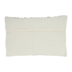 12"x20" Oversized Rope Design Poly Filled Lumbar Throw Pillow Ivory - Saro Lifestyle