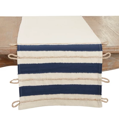 Saro Lifestyle Seaside Serenity Rope Applique Table Runner, 16"x72", Blue 5 Saro Lifestyle Seaside Serenity Rope Applique Table Runner, 16"x72", Blue - Image 3