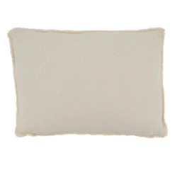 Saro Lifestyle Pom Pom Applique Decorative Pillow Cover, Ivory, 12"x18"