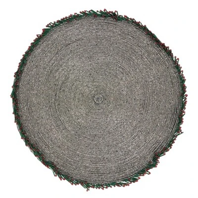 Saro Lifestyle Holiday Harmony Beaded Wreath Border Placemat (Set Of 4) 6 Saro Lifestyle Holiday Harmony Beaded Wreath Border Placemat (Set Of 4) - Image 4