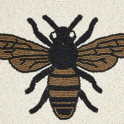 Saro Lifestyle Honeybee Treasure Placemat (Set Of 4), 15"x15", Gold 5 Saro Lifestyle Honeybee Treasure Placemat (Set Of 4), 15"x15", Gold - Image 3