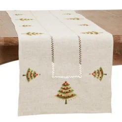 Saro Lifestyle Holiday Table Runner With Embroidered Christmas Tree Design -Saro Lifestyle GUEST 5bf11cc4 6356 42dc 997a ac44cedacb05