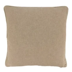 Saro Lifestyle Embroidered Snowflake Pillow - Poly Filled, 18" Square, Natural