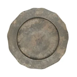 Saro Lifestyle Vintage Inspired Hammered Plate With Scalloped Rim (Set Of 4) -Saro Lifestyle GUEST 6063ecb8 31c2 4dbd 96f0 e6b197de4499