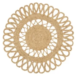Saro Lifestyle Loopy Table Mats With Jute Design (Set Of 4), Beige